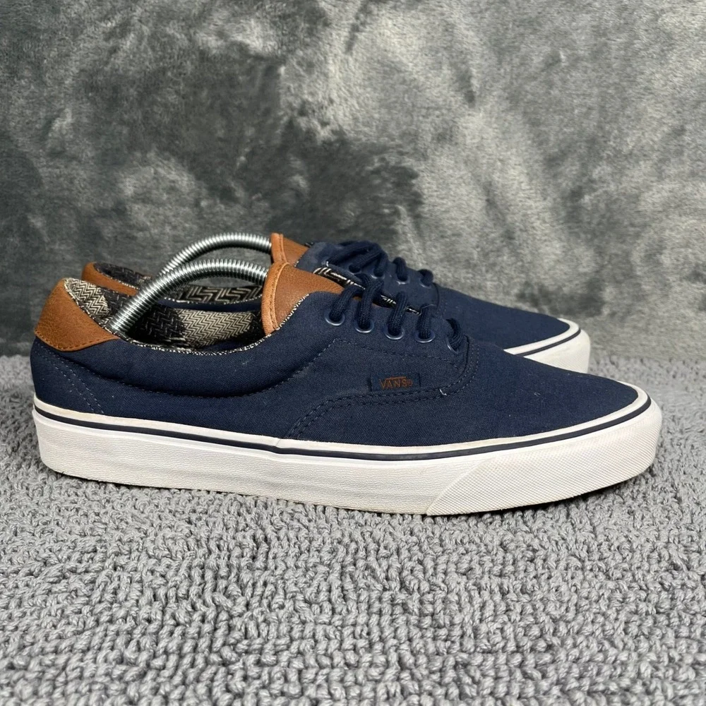 Vans Era 59 Navy Blue Canvas Leather C&L Sneakers Mens 11 Low Top Shoes 751505